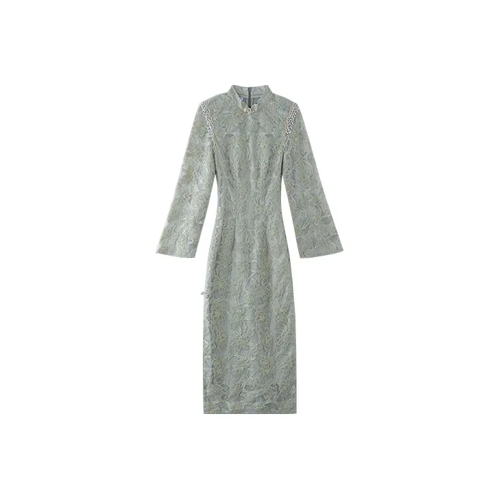 JINYE ORIENTAL Cheongsams Women's Gray Green-0