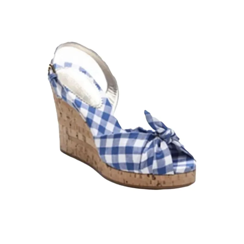 INES DE LA FRESSANGE Yvette One Strap Sandals Women's Blue White-1