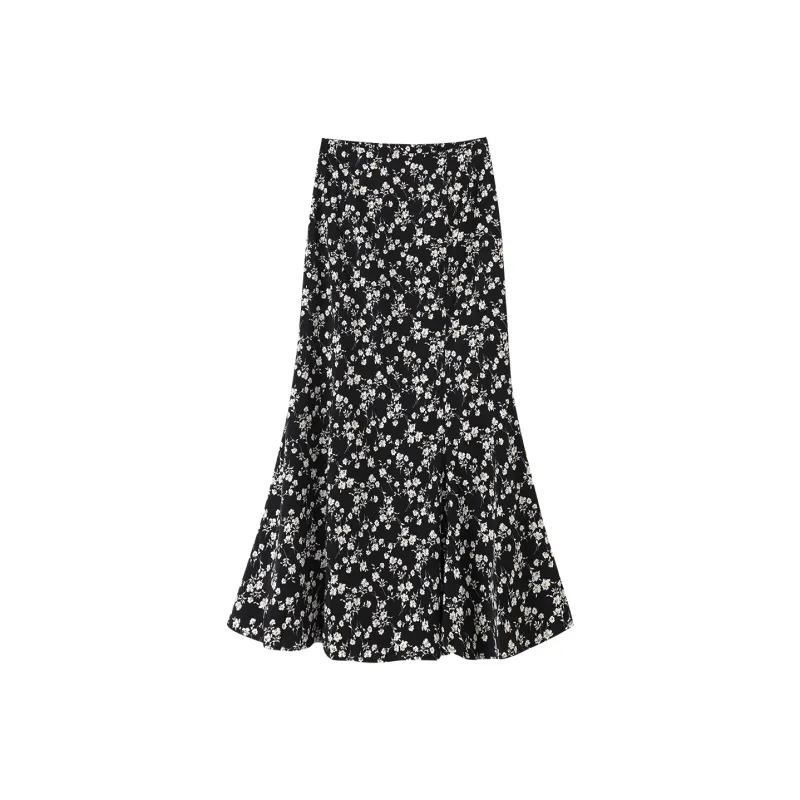 0571 Family Casual Long Skirts Women's Black-0