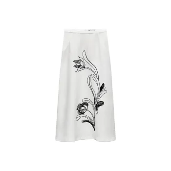 ZARA ZW Series Casual Long Skirts Women's White