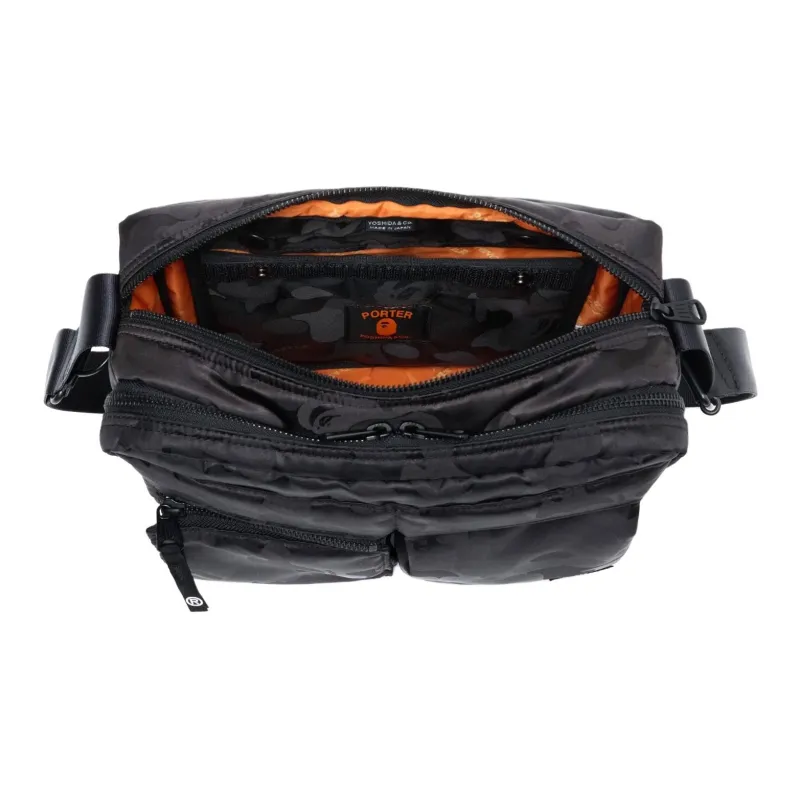 A BATHING APE PORTER Collaboration Polyester Shoulder Bag, Crossbody Bag Unisex Black-4
