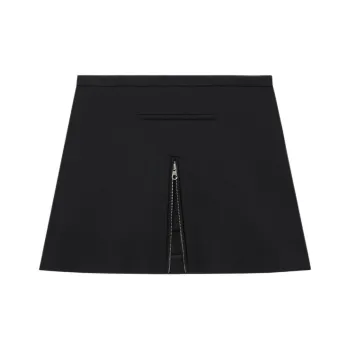COURREGES Mid Rise Zip Detailed Twill Mini Skirt