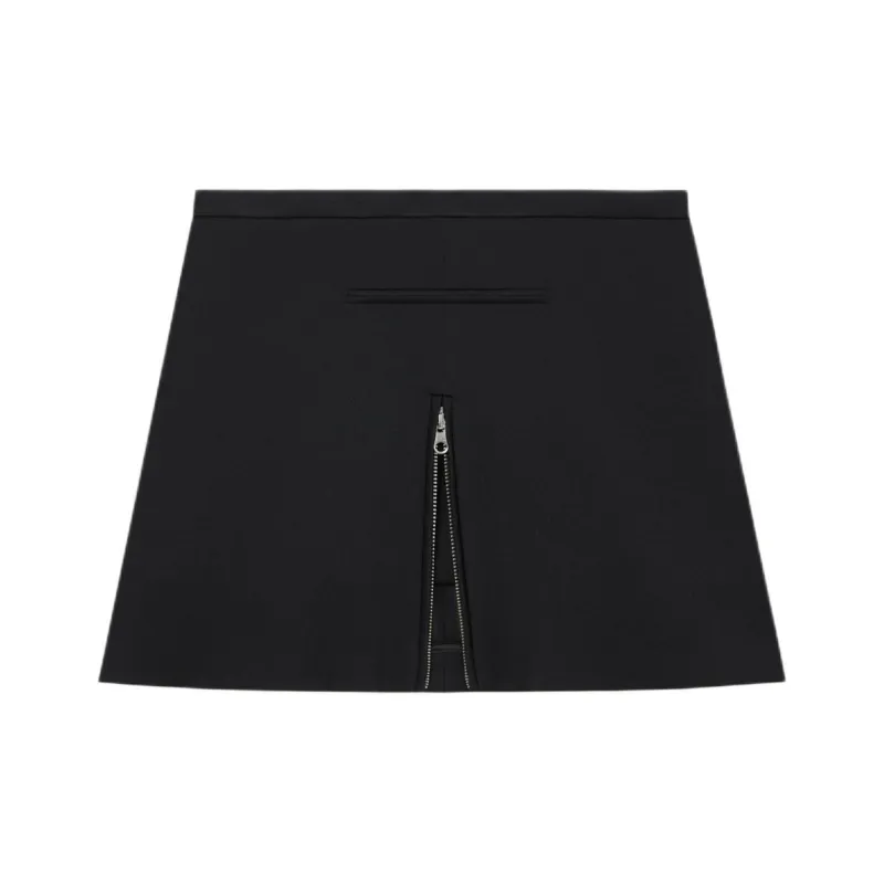 COURREGES Mid Rise Zip Detailed Twill Mini Skirt-0