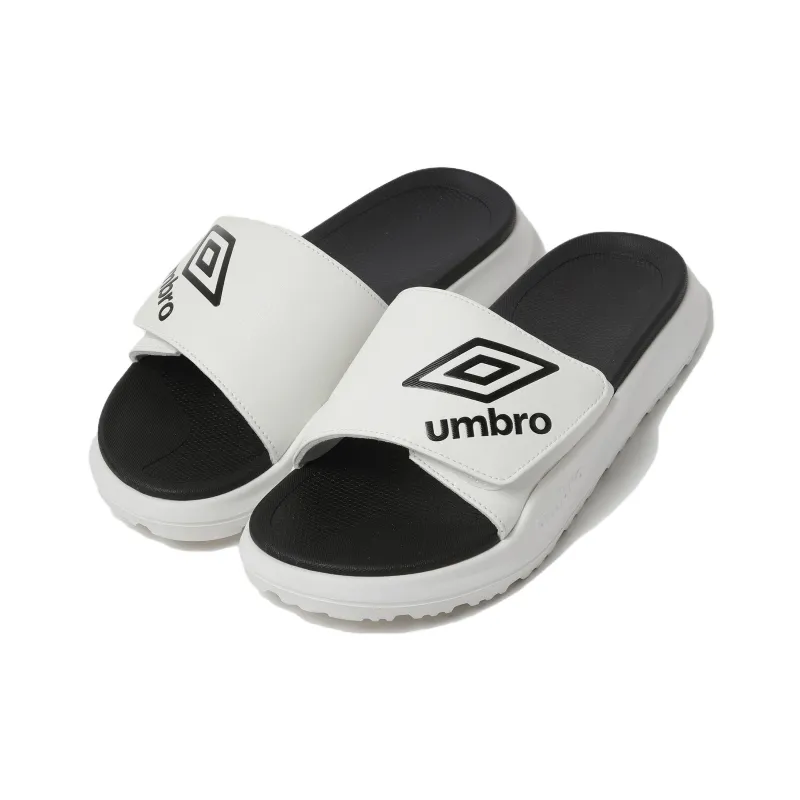 Umbro Slip Resistant Shock Absorbers Slide Slippers Unisex White Black-1