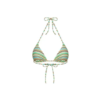 PRINCESS POLLY JENNER TRIANGLE BIKINI TOP Bikini Women's Green Stripe/Green Stripes