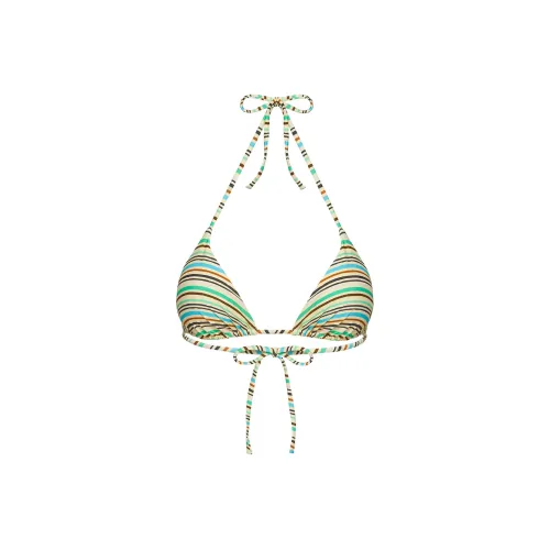 PRINCESS POLLY JENNER TRIANGLE BIKINI TOP Bikini Women's Green Stripe/Green Stripes