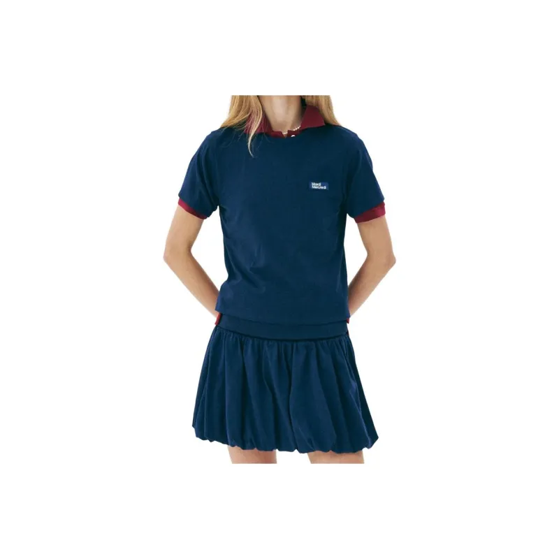 MARDI MERCREDI SS25 VOLUME MINI SKIRT_NAVY Casual Short Skirts Korean Style Women's Marine Blue-0
