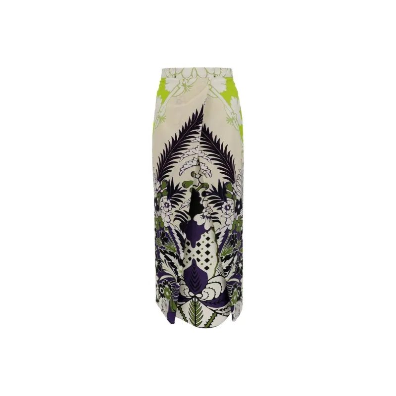 Valentino Floral Print Midi Skirt-0