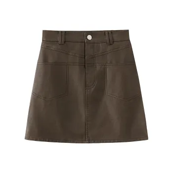 Cypress House Casual Short Skirts Women's Dark Coffee
