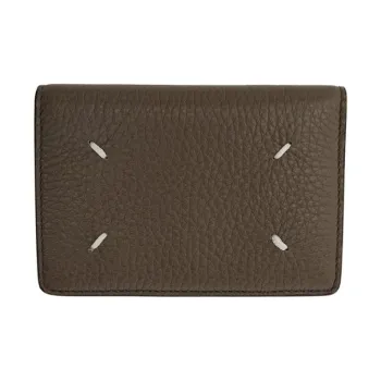 Maison Margiela Grain Leather Card Holder Men's Taupe