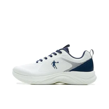 QIAODAN Anti Slip Wear Resistant Low Top Casual Running Shoes Men's White Blue