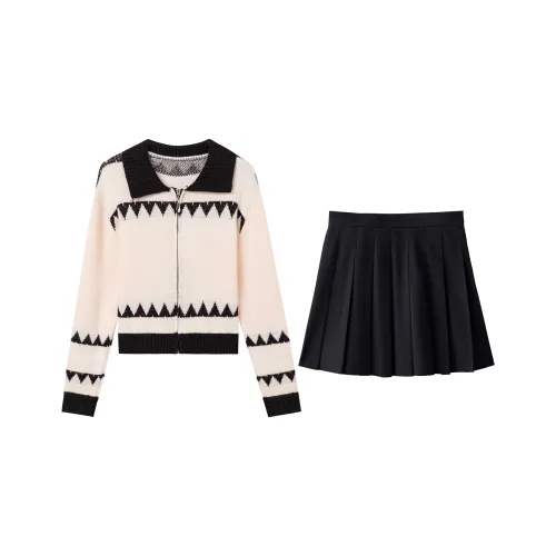 UPNANAWANG Uniforms Women's Clothing Sets Sweater+Skirt