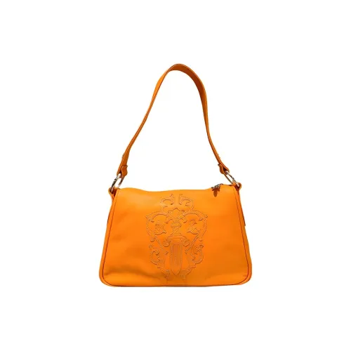 Chrome Hearts Leather Chicken Block Shoulder Bag Handbag Small Size Women's Orange