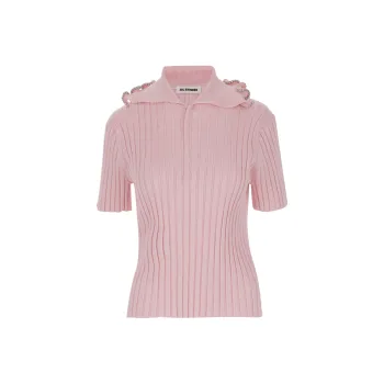 JIL SANDER Ribbed Polo Top