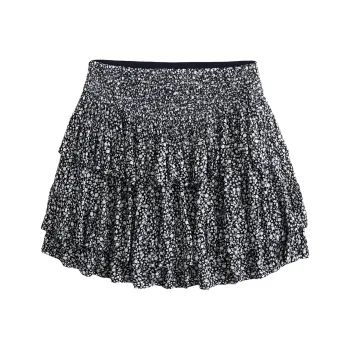 Hollister Casual Short Skirts Women's Black Print