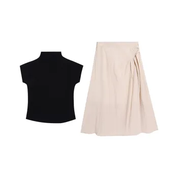 PZHK Two Piece Skirt Sets Women's