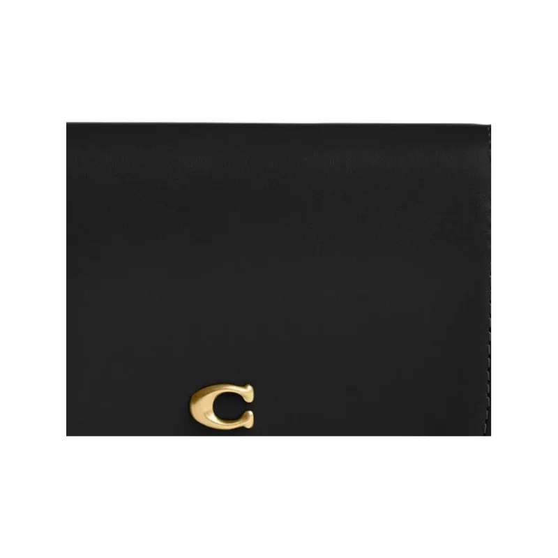 COACH Card Case Calfskin Card Holder Mini Women's Black-2
