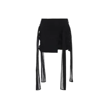 Yohji Yamamoto LIMI Feu FW24 Casual Short Skirts Women's Black