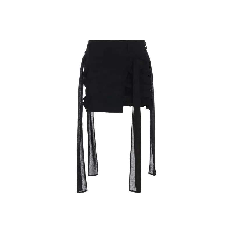 Yohji Yamamoto LIMI Feu FW24 Casual Short Skirts Women's Black-0