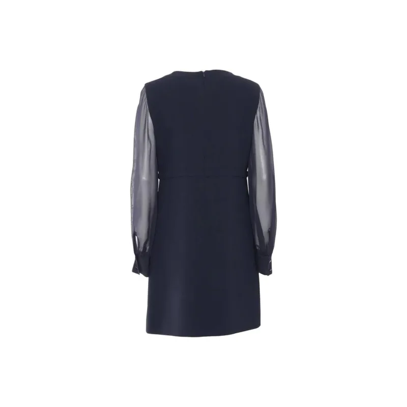 MaxMara Studio Long Sleeved Dress Women's Marine Blue-1
