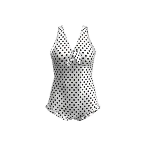 TOSWIM One-piece Swimsuit Women's Black And White Polka Dot