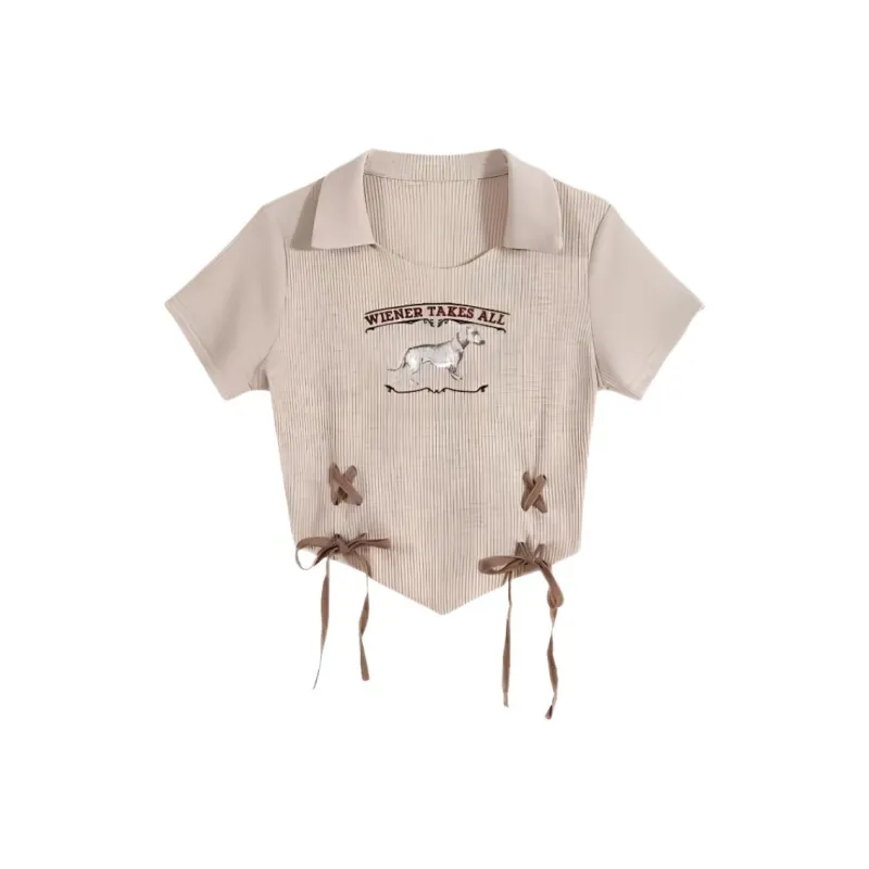 ABBY GODDESS T Shirts Women's Khaki-0