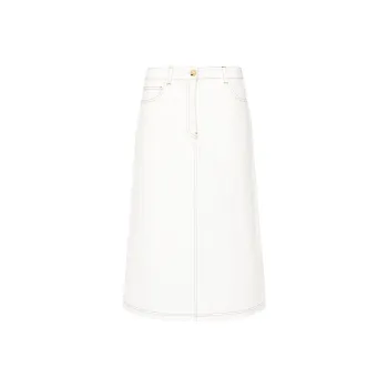 TOTEME Low Rise Contrast Stitched Midi Skirt