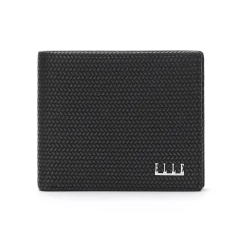 ELLE HOMME Cow Leather Wallet Regular Men's Black