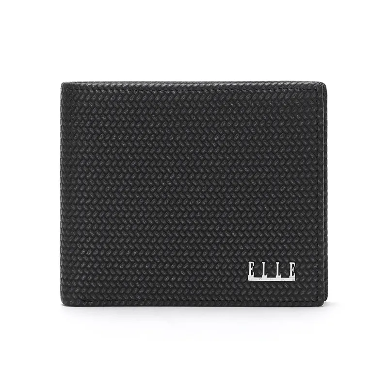 ELLE HOMME Cow Leather Wallet Regular Men's Black-0