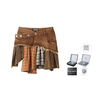 BE ALL KABUTO Denim Short Skirts Women's Orange