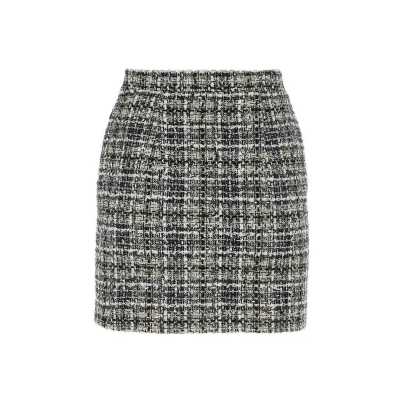 Alessandra Rich Tweed Metallic Mini Skirt-0