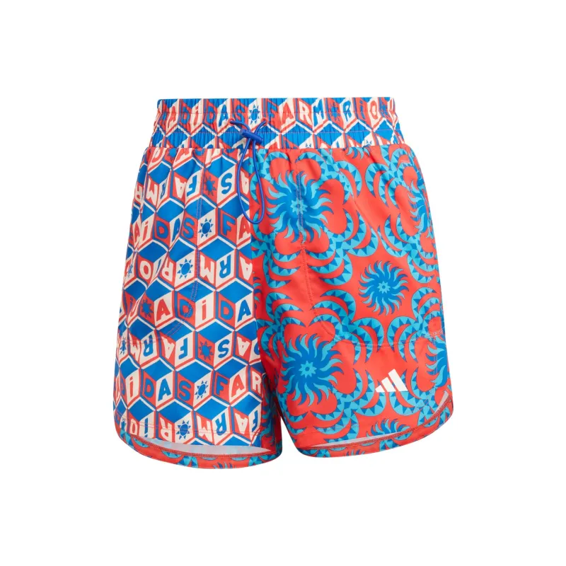 Adidas x FARM RIO Pacer Shorts Athletic Trousers Women's Red Blue Multicolor-0