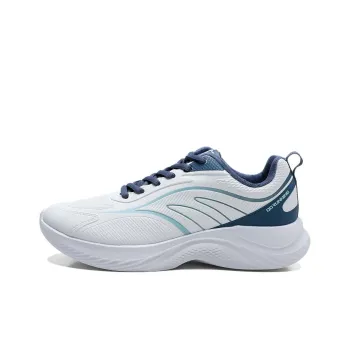QIAODAN Anti Slip Wear Resistant Low Top Casual Running Shoes Men's White Blue