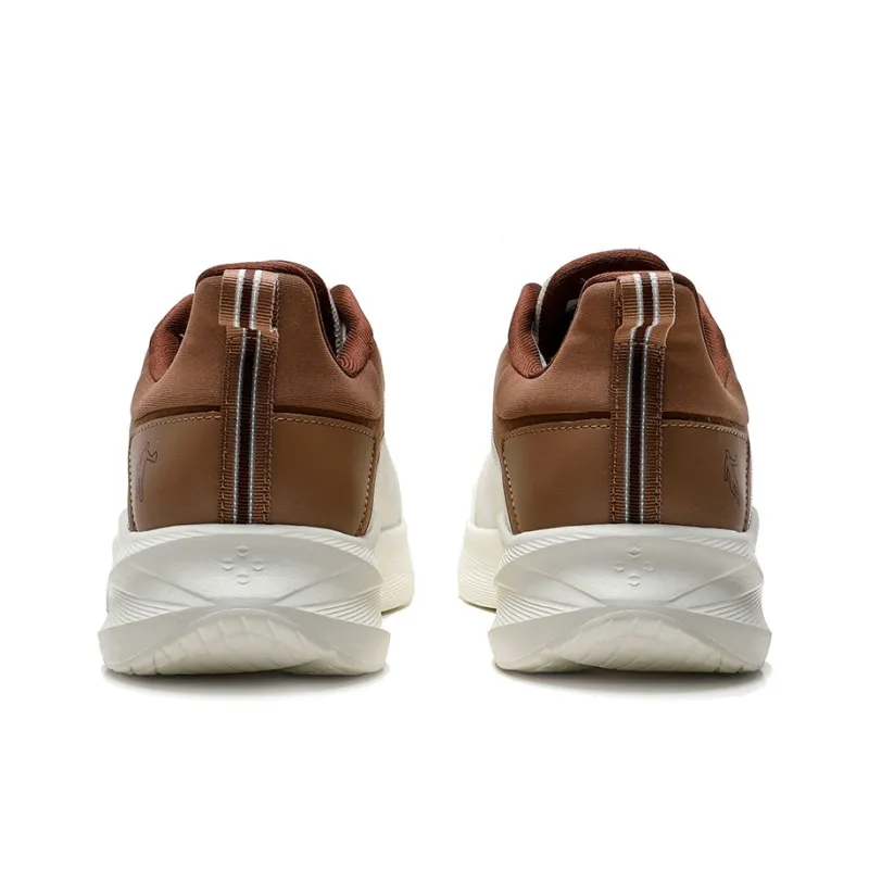 QIAODAN Cushioning, Wear Resistant Low Top Casual Running Shoes Men's White Brown-4