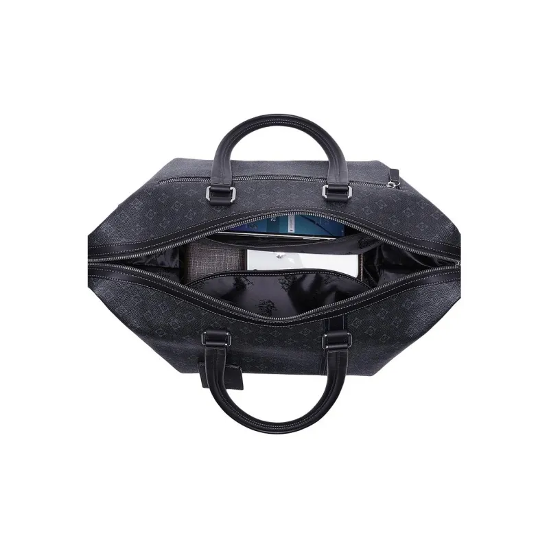 SEPTWOLVES PVC Crossbody One Shoulder Travel Bag Men's Black-2