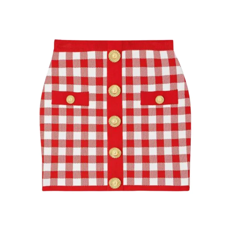 BALMAIN Casual Short Skirts Women's Red-0