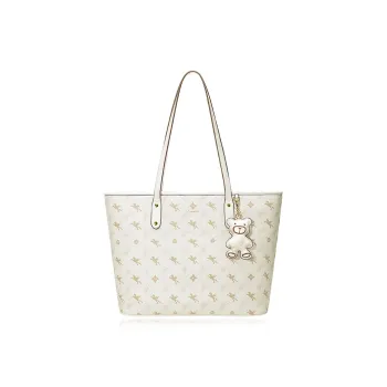 NUCELLE PVC Flying Horse Shoulder Bag Medium Large Women's Ecru