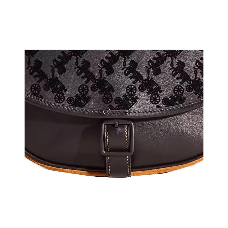 COACH Refined Calfskin With Suede Shoulder Bag, Crossbody Bag Medium Size Women's Matte Black & Black-2