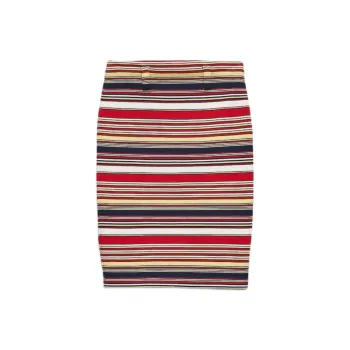 PRADA Striped Cotton Skirt