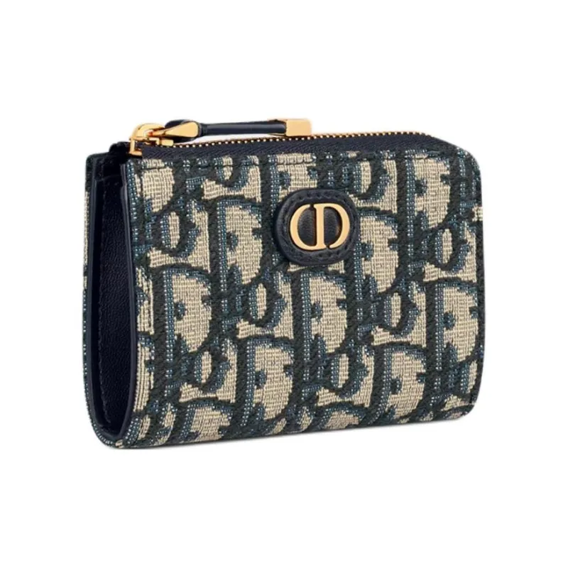 DIOR 30 Montaigne Cotton Card Holder Women's Brown-1