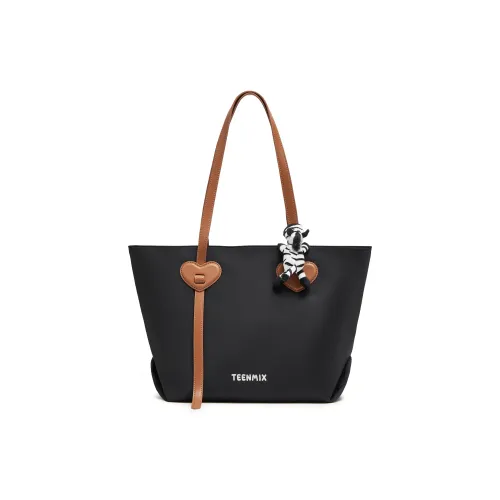 Teenmix Fabric Tote Bag, Shoulder Bag Large Size Women's Black