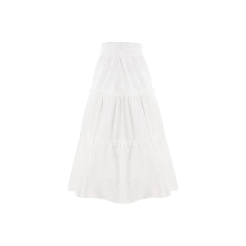 Juden Choi Casual Long Skirt Women's White-0