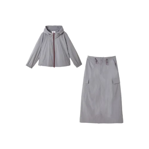 XIANGYING Skirt Set Women's Gray