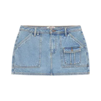 GUESS Denim Short Skirts Women's Light Blue