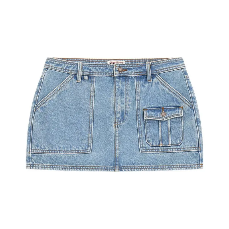 GUESS Denim Short Skirts Women's Light Blue-0