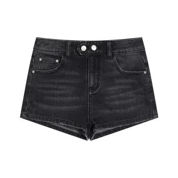 Ouyang Denim Shorts Women's Black Gray Color
