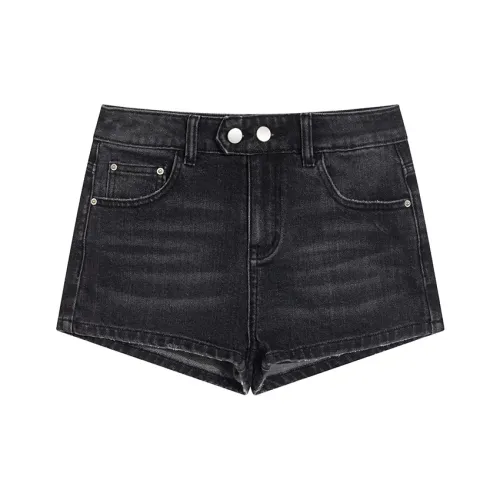 Ouyang Denim Shorts Women's Black Gray Color
