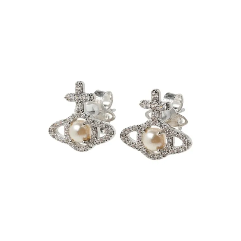 Vivienne Westwood Brass Earrings Women's Silver-1