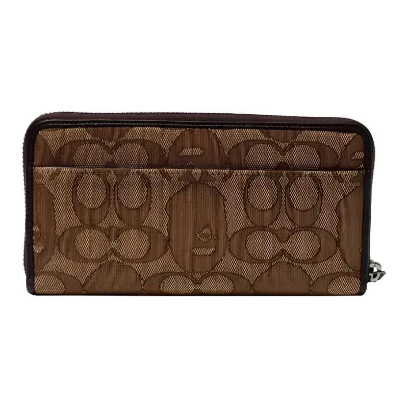 COACH A BATHING APE Collaboration Accordion Zip Canvas Wallet Unisex Khaki-1