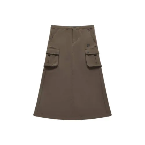 FILA FUSION URBAN TECH Casual Long Skirts Women's Coffee